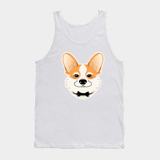 Corgi Bow Dog Lover Puppy Retro Tank Top